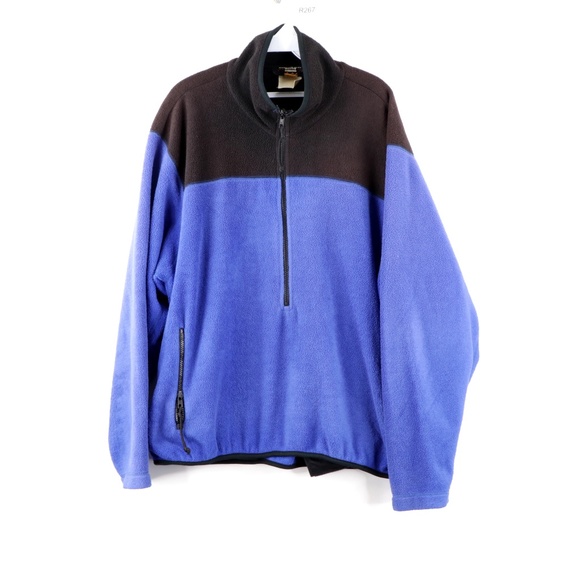 Color block fleece pullover clearance